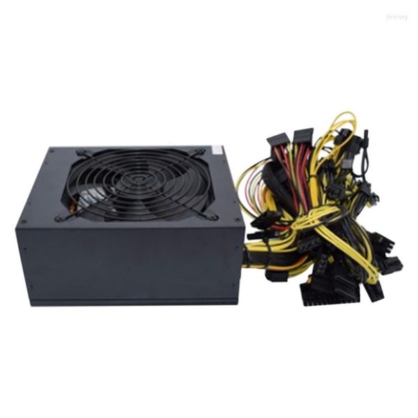 Cables de computadora -2000W ATX Modular Mining PC Fuente de alimentación Tarjeta gráfica Mute Fan Admite 8 tarjetas