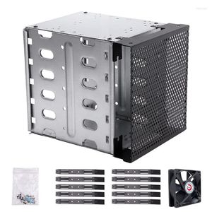 Computerkabels 2022 HDD Hard Driver Tray Rack met ventilator Space Drive Cage Adapter Bracket Roestvrij staal 5.25 