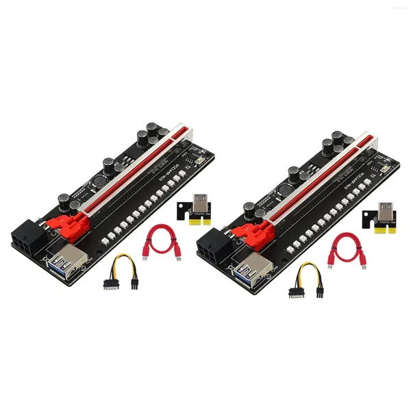 Câbles d'ordinateur 2PCS PCIe Riser Card V011 Pro Plus PCI E Express GPU 1X à X16 Adaptateur USB3.0 Câble d'alimentation pour mineur d'exploration de vidéos