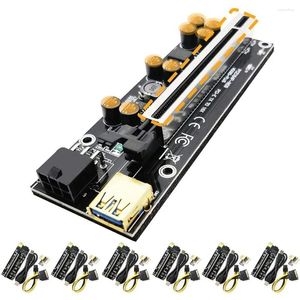 Computerkabels 6pcs PCI-E Riser voor mijnbouw 6pin PCIe Extension Cable GPU ETH X1 tot X16