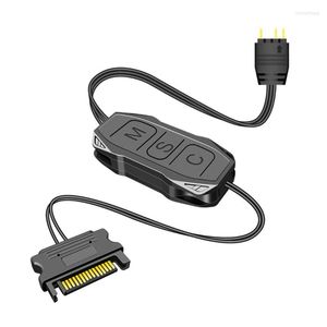 Câbles d'ordinateur 87HA SATA alimentation 5V 3Pin RGB ARGB contrôleur adaptateur pour boîtier PC LED bande ventilateurs accessoires de refroidissement par eau