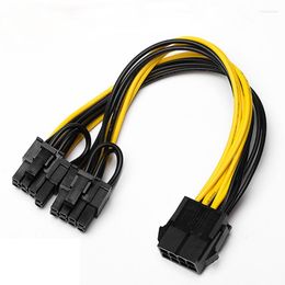 Câbles d'ordinateur 8p femelle à 2 ports double 8pin 6 2p mâle GPU graphique carte vidéo câble d'alimentation cordon 18AWG fil