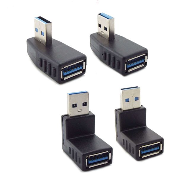 Câbles d'ordinateur 90 degrés gauche droite vers le bas Angle USB 3.0 Type A mâle à femelle M adaptateur connecteur pour ordinateur portable