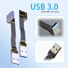 Cables de computadora ADT Custom USB 3.0 Macho a Ultra-Delgado FPV FPC Cable de extensión de cinta plana Tipo A Extensor Doble ángulo