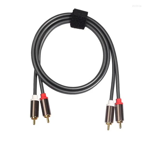 Cables de computadora Aleación de aluminio 2RCA a Lotus Cable AV Audio bidireccional Rca de cuatro cabezales