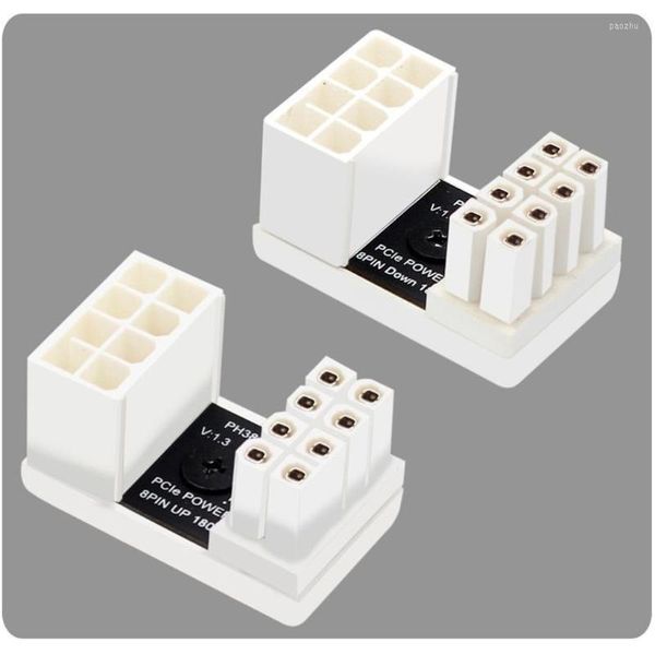 Câbles d'ordinateur ATX 8pin mâle 180 degrés coudé à 8 broches femelle adaptateur d'alimentation pour ordinateurs de bureau carte graphique GPU PCIe U Turn connecteur