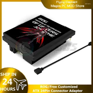 Cables de computadora ATX PSU Adaptador de 24 pines Conector de ángulo recto Gestión de cableado 5V ARGB SYNC Logotipo personalizado 18 diseños