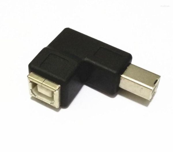 Cables de computadora Negro USB 2.0 B Hembra a ángulo de 90 grados Adaptador de escáner de impresora macho