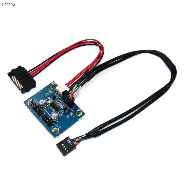 Câbles d'ordinateur câble USB 9 broches carte mère mâle en-tête Hub séparateur connecteur 2.0 avec Extension SATA Base magnétique