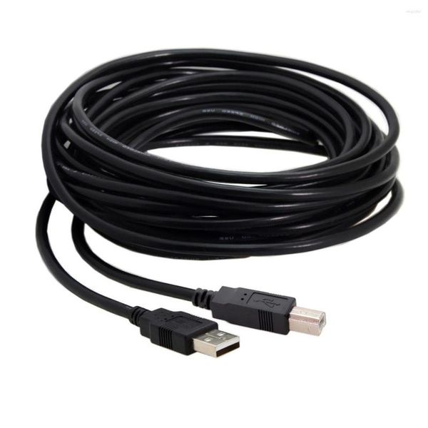 Cables de computadora Chenyang estándar-B tipo USB a 2,0 Cable de datos macho para impresora de escáner de disco duro con doble escudo trenzado negro 8m 5m