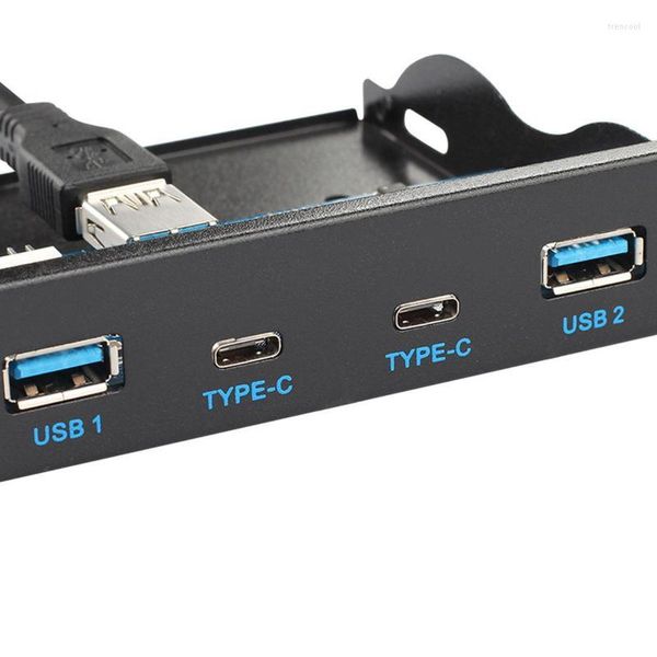 Câbles d'ordinateur Chenyang USB 3.1 Panneau avant en-tête vers USB-C 3.0 HUB 4 ports Câble de carte mère pour baie de disquette 3,5