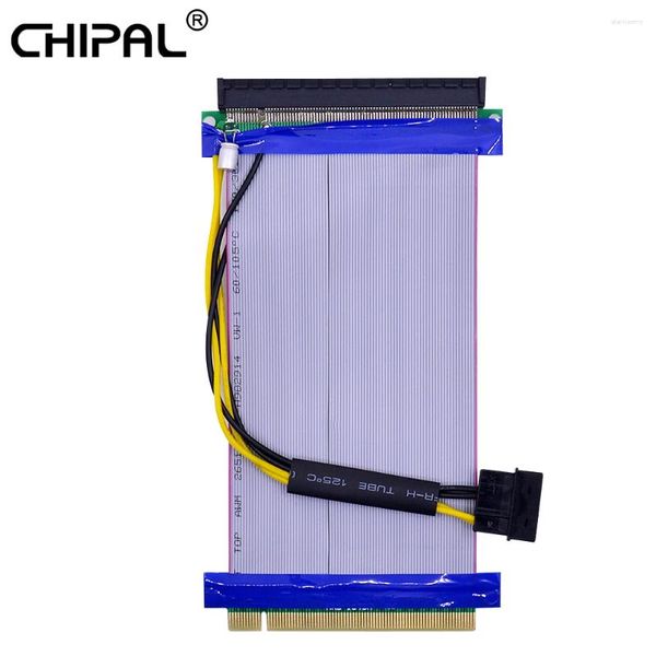 Cables de computadora CHIPAL PCI-E 16X al convertidor de tarjeta vertical PCIe X16 Extender Adaptador de cable de extensión de cinta flexible para gráficos de video