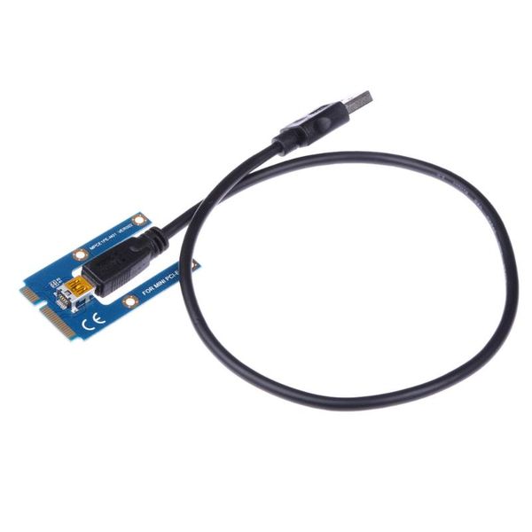 Conectores de Cables de computadora 3,0 Mini 40 Cm PCI-E 16PIN a PCIe Riser Card PCI Express 1x 16x adaptador extensor con Cable de alimentación SATA para BTC