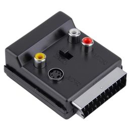 Computerkabels Connectoren 3 RCA Audio Adapter Converter Schakelbaar scart Male naar scart Female S-Video Kdnte