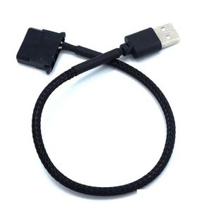 Computerkabels Connectoren 30 Cm 4-pins ventilator naar USB-adapter S Pc-voedingsconnector PVC-verbinding Zwart Drop Delivery Computers Netwerken Acc Ot2Cl