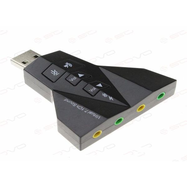 Conectores de cables de la computadora Tarjeta de sonido USB externa 3D 71 Canal 51 MIC DOBLE Auricular o Adaptador para Windows Vistaxp78 Linux59289 DHVWJ