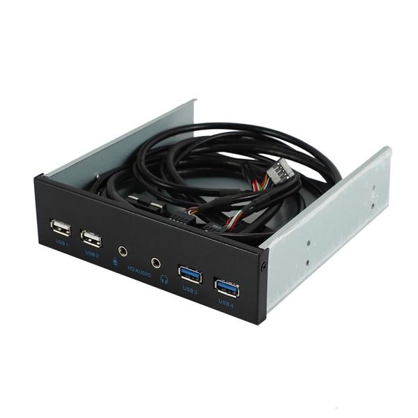 Conectores de cables de computadora Caja de PC de escritorio de 5.25 pulgadas Panel frontal interno Usb Hub 2 puertos 3.0 y 2.0 con puerto de audio HD Conector de 20 pines