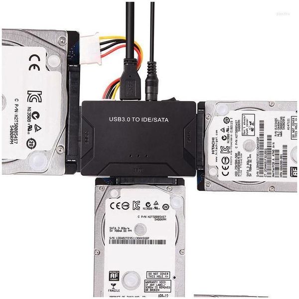 Connecteurs de câbles d'ordinateur Connecteurs d'ordinateur S en 1 Adaptateur SATA vers USB IDE 3.0 Hub de convertisseur de données ATA pour disque dur 2,5 3,5 Hdd D DDHGDI