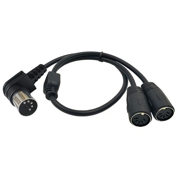 Câbles d'ordinateur Connecteurs Degré Angle MIDI 5 Broches Din Mâle À Double 2 X 5 Broches Femelle Extension Câble Audio Y Splitter 0.5m 50cmOrdinateur