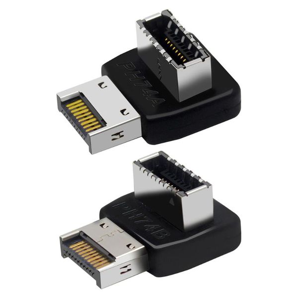 Connecteurs de câbles d'ordinateur Adaptateur d'en-tête interne USB Type-C avant avec convertisseur Shell 3.1 Type-E à 90 degrés pour carte mère ConnectorCom