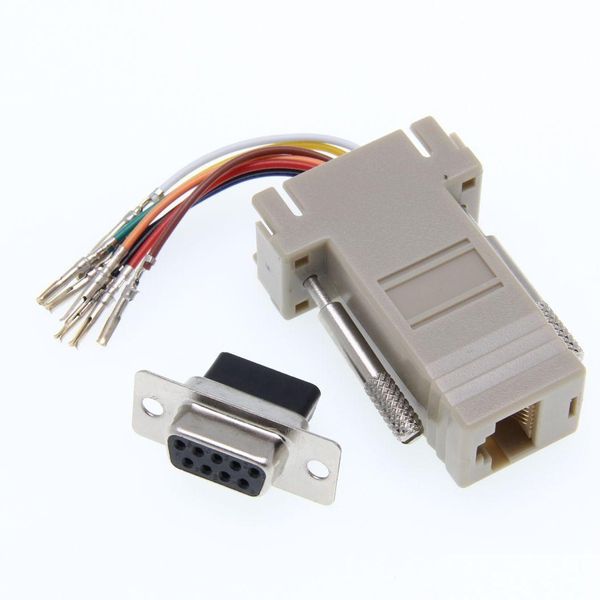 Connecteurs de câbles d'ordinateur Bonne qualité en gros 300pcs / lot db9 Femme à RJ45 F / F RS232 MODAR CONSTRUCTEUR CONTRUTTEUR DE CONTRUNTEUR D OTMIZ