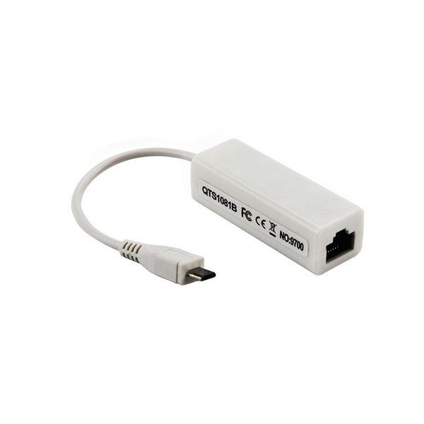 Conectores de cables de computadora Micro USB de alta calidad a adaptador Ethernet RJ45 Cable Lan de red Conexión para Raspberry Pi Zero W / 1.3 PCCompu