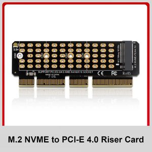 Computerkabels connectoren M.2 SSD PCIE -adapter Aluminium Aluminium Legering LED -uitbreidingskaart Interface NVME NGFF tot 4,0 X4 RiserComputer