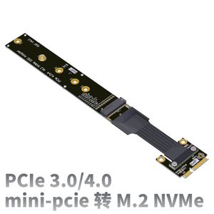 Conectores de Cables de computadora Mini-Pcie tarjeta de red inalámbrica a M.2 para NVME SSD Cable de extensión PCIe 4,0 MPCIe m-key placa base Riser Ribb