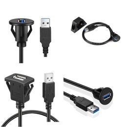 Connecteurs de câbles d'ordinateur Nouveau panneau USB 3.0 F Extension de montage avec boucle pour voiture camion bateau moto tableau de bord 1M livraison directe Co Ot4Cp