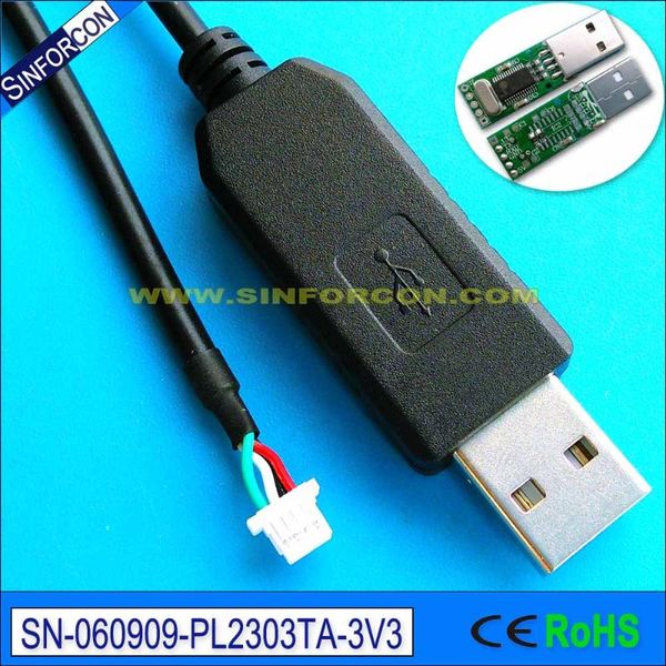 Cables de computadora Conectores Prolific USB a puerto de comunicación serie COM Pl2303 Uartl 3.3v Nivel JST SH1.0mm 4p Shr-04v-s-b Descargar Flash Upgrad C