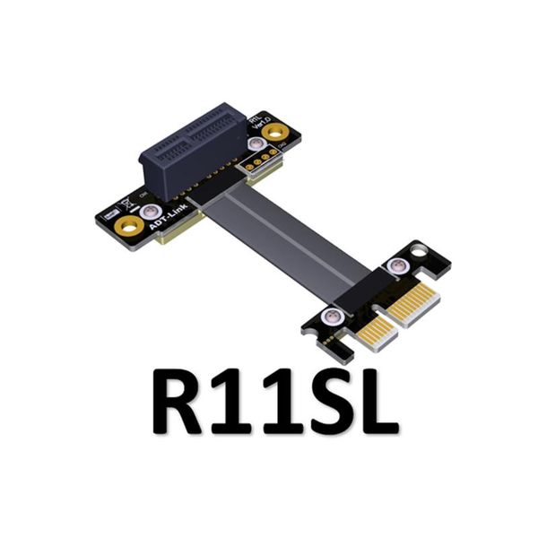 Connecteurs de câbles d'ordinateur à angle droit PCIe 3.0 X1 vers câble d'extension 8G/bps données haute vitesse PCI Express Riser Card Extender Ribbon 90 Deg