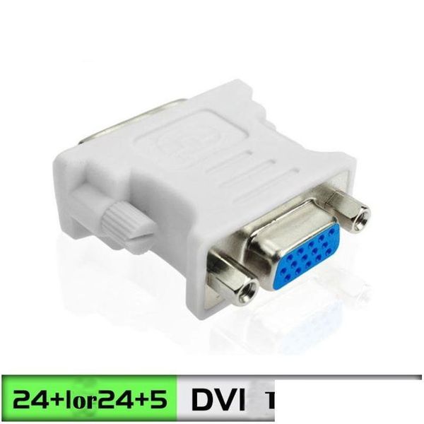 Conectores de cables de computadora S 100 unids / lote Dvi 24Add1 / 24Add5 a Vga Adaptador Conector de monitor dual Convertidor Drop Delivery Computadoras Ne Otdig