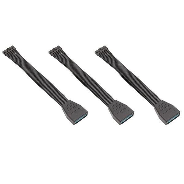 Câbles d'ordinateur Connecteurs S 3pcs Carte mère Carte mère USB 3.0 20 broches Femelle à mâle Extension -15cm Drop Livraison Ordinateurs Networki Otbrx