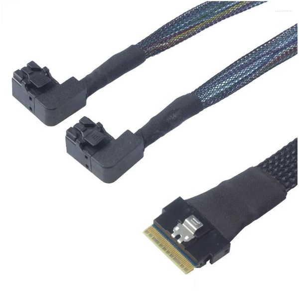 Connecteurs de câbles d'ordinateur S Mini Sas Slim Sff-8654 8I 4.0 à 2 ports Sff-8643 Connexion à courbure droite Livraison directe Ordinateurs Réseau Otdox