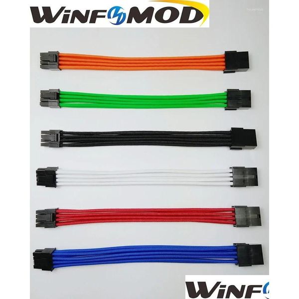 Connecteurs de câbles d'ordinateur S Winfmod PCI-E 8pin Femelle à Male 6 2pin 18AWG PSU Cordon d'alimentation / avec rouge / bleu / noir / blanc / vert othk3