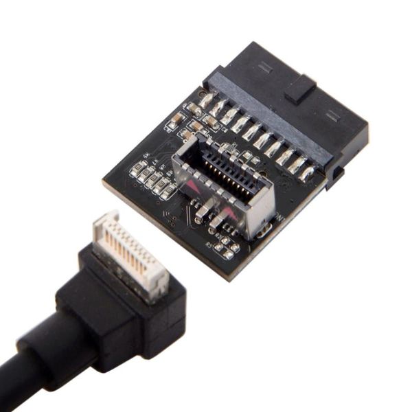 Conectores de cables de la computadora USB 3.1 Tabón de panel frontal a 3.0 Adaptador de extensión masculina de encabezado de 20 pines