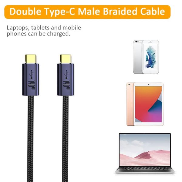 Câbles d'ordinateur Connecteurs USB C vers câble de type USBC PD cordon de chargeur rapide USB-C Type-c pour téléphone portable/ordinateur portable tablette avec Emark ChipComp