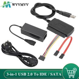 Computerkabels Connectoren WVVMVV 3-in-1 USB 2.0 tot IDE / SATA 2,5 "3,5" Hard Drive Disk HDD SSD 480 MB / S Data Interface Converter Adapter