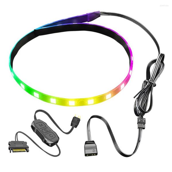 Cables de computadora COOLMOON CM-LS40 5V ARGB PC Case barra de luz LED SATA 3PIN tira de lámpara de escritorio 40cm placa base RGB accesorio de decoración