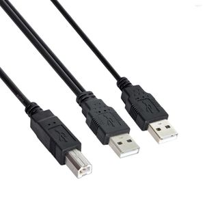 Computerkabels cy 80 cm dubbele USB 2.0 mannelijke naar standaard b y kabel voor printerscanner externe harde schijfaandrijving