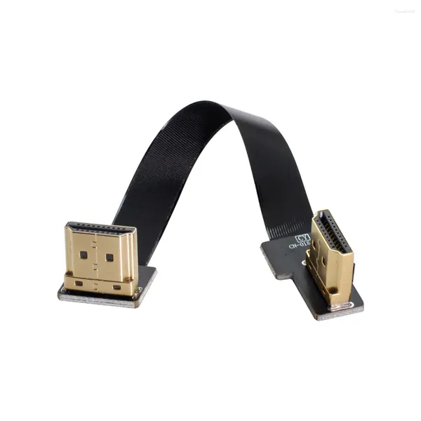 Cables de computadora CYFPV Dual Right-Up 90 grados en ángulo HDMI tipo A macho a HDTV FPC Cable plano para FPV multicóptero aéreo