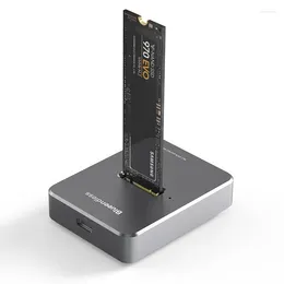 Cables de computadora Estación de acoplamiento HDD M.2 Caddy Box Adaptador base SATA/NVMe SSD Protocolo dual Caja de disco duro móvil de estado sólido USB C