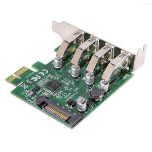 Computerkabels Jimier Low Profile 4 Ports PCI-E naar USB 3.0 Hub PCI Express Expansion Card Adapter 5Gbps voor moederbord