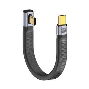 Computerkabels Laag profiel schuin rechts 240W Type-C USB-C mannelijk naar USB4 40Gbps 100W 8K platte slanke FPC-datakabel voor telefoon 13cm