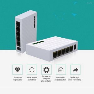 Computerkabels Mini 5 Port Desktop 1000 Mbps Netwerkschakelaar Gigabit Fast RJ45 Ethernet Switcher LAN Switching Hub Adapter Volledige duplex