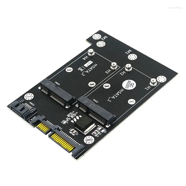 Câbles d'ordinateur Naked Card Dual MSATA SSD vers SATA3.0 Adaptateur de convertisseur SATA3.0 avec indicateur LED