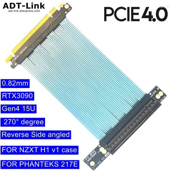 Câbles d'ordinateur PCIe 4.0 X16 Riser, 270 degrés, 30cm, pour boîtier NZXT H1 V1, PHANTEKS 217E, Extension de carte vidéo GPU