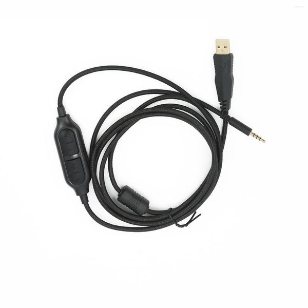 Cables de computadora Redragon H510 Zeus Original Cable USB genuino Conector auxiliar de audio macho de 3,5 mm a 2.0