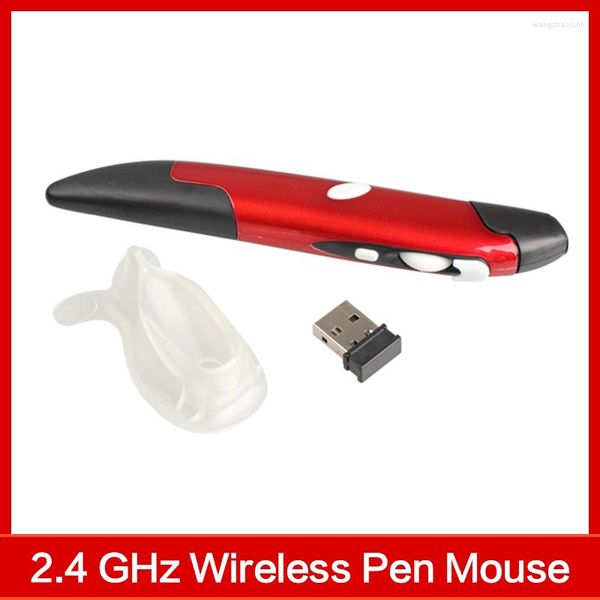 Câbles d'ordinateur Résolution Stylo Réglable Souris Rouge Optique 2.4 GHz Sans Fil EL-P01 Avec Récepteur USB Pour Pad PC Mac OS Android Linux