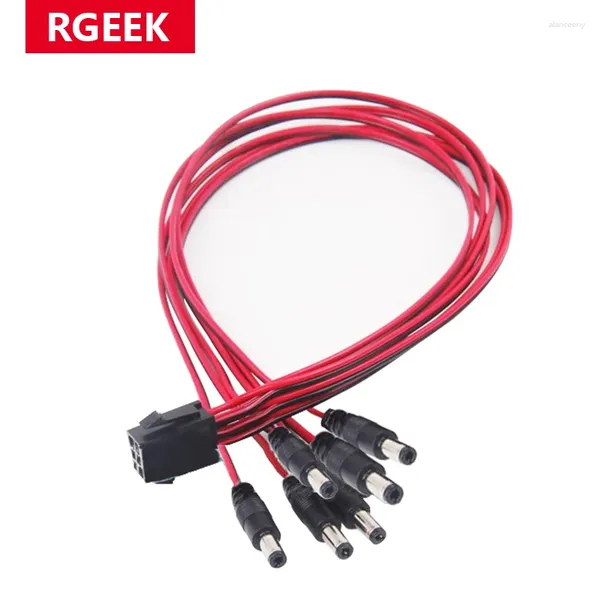 Câbles d'ordinateur RGeek 50 cm PCI-E PCI Express PCIE 6Pin mâle femelle à prise DC 5.5X2.5mm fiches 12 V ATX 18AWG câble d'alimentation